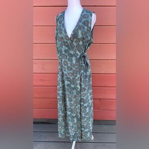 The Territory Ahead Blue and‎ Brown Wrap Dress